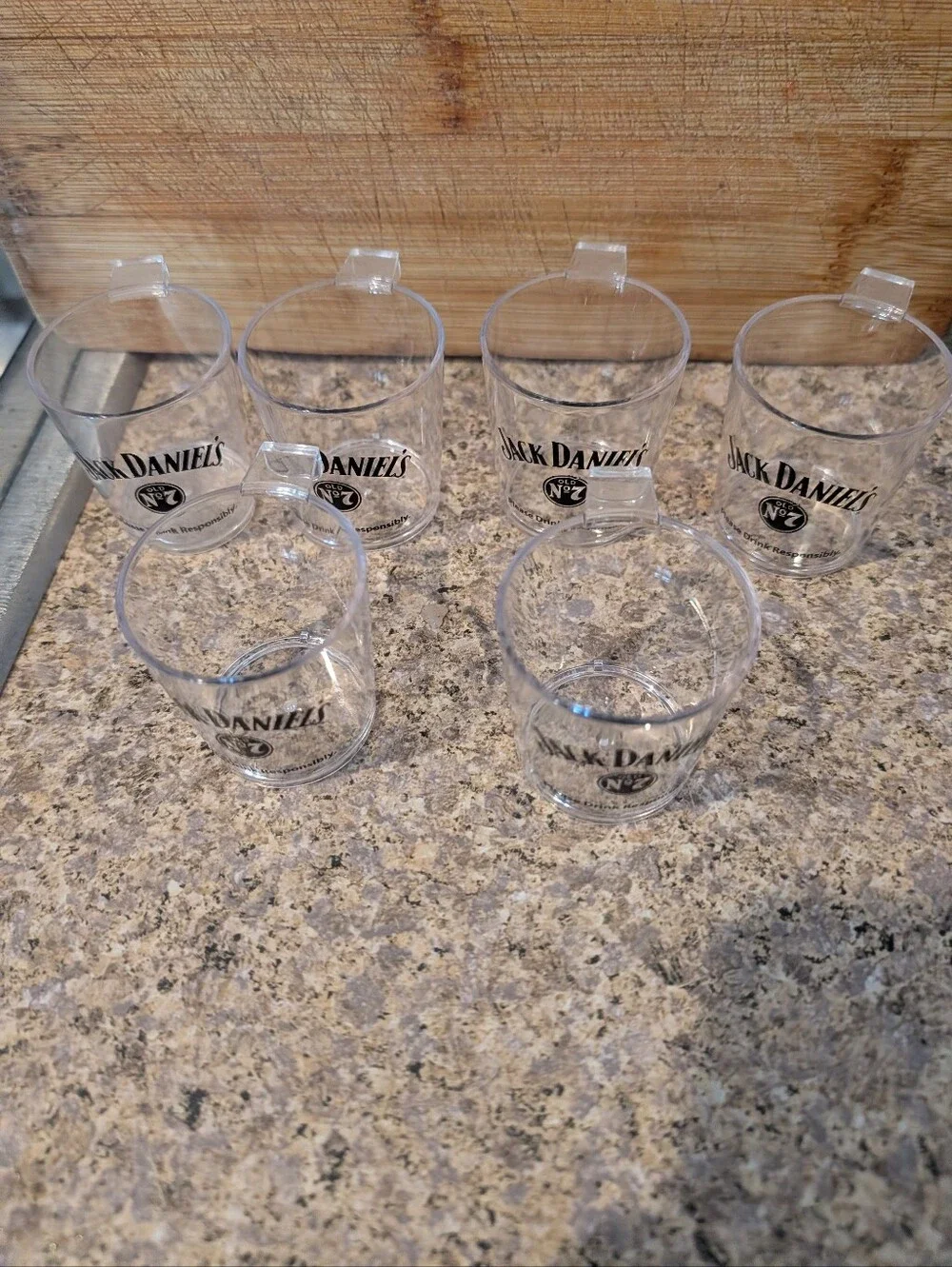 JACK DANIELS Tennessee Plastic SHOT GLASSES With Hanging Hook